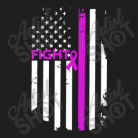 Breast Cancer Fight Ribbon Flag Classic T-shirt | Artistshot