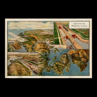 Panama Canal Birds Eye Map (1914) T Shirt Long Sleeve Shirts | Artistshot