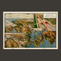 Panama Canal Birds Eye Map (1914) T Shirt Bucket Hat | Artistshot