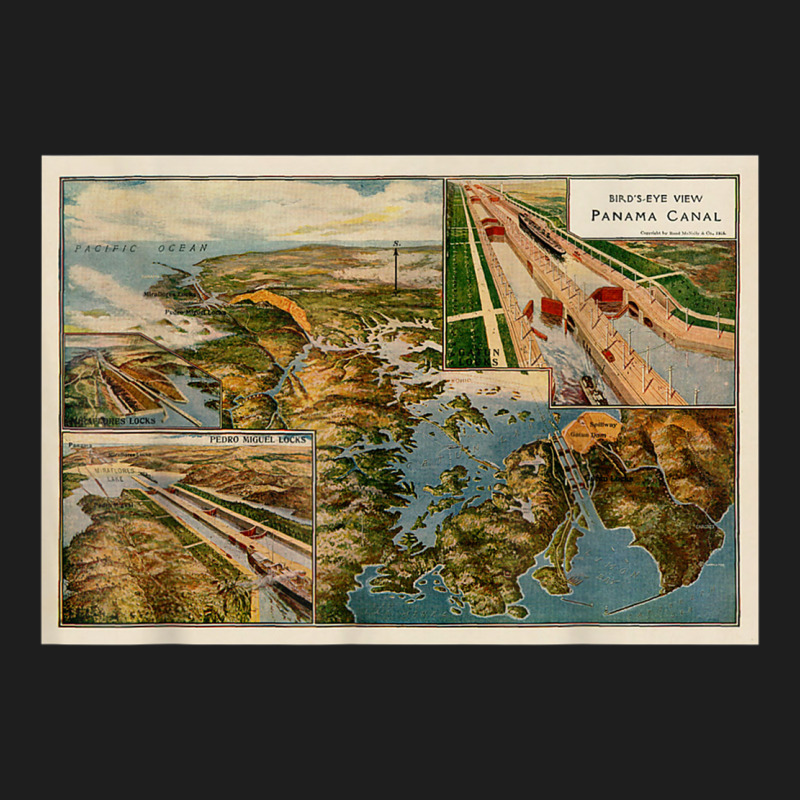 Panama Canal Birds Eye Map (1914) T Shirt Classic T-shirt by cm-arts | Artistshot