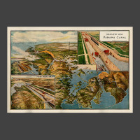 Panama Canal Birds Eye Map (1914) T Shirt Vintage T-shirt | Artistshot