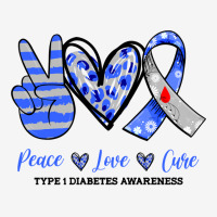 Floral Ribbon Peace Love Cure Kids T1d Type 1 Diabetes Pullover Hoodie Adjustable Cap | Artistshot