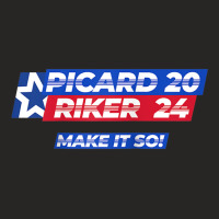 Picard Riker 2024 Make It So Politics Election Parody Funny Raglan Bas Ladies Fitted T-shirt | Artistshot