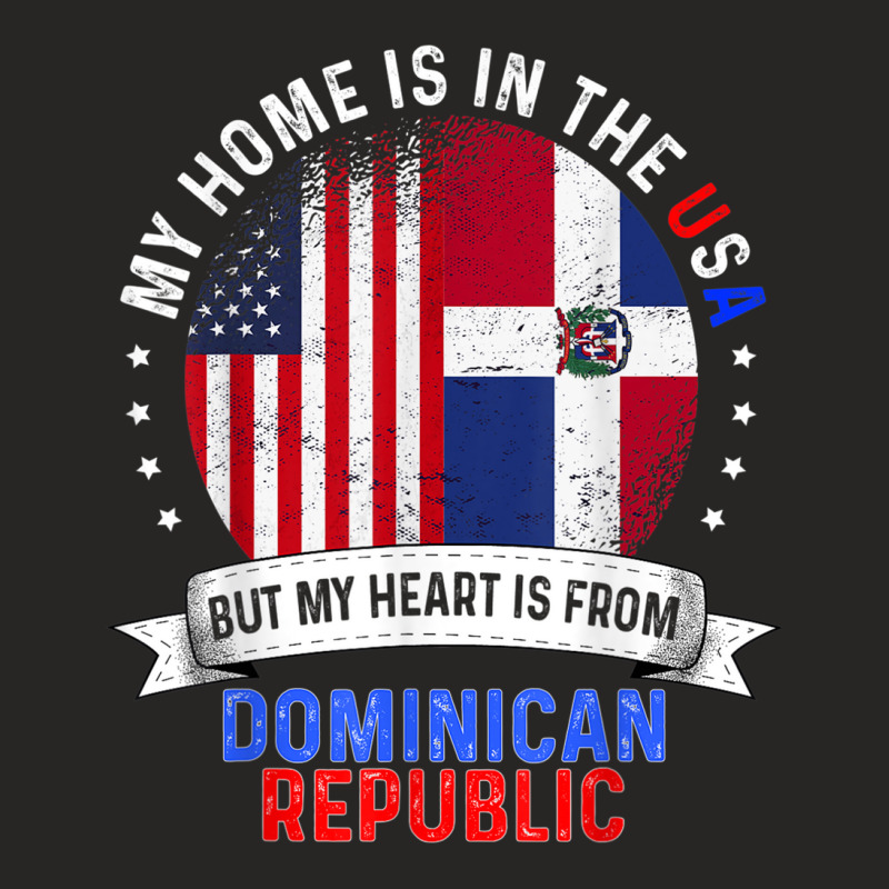 American Patriot Heart Is From Dominican Republic Flag Ladies Fitted T-Shirt by CruzChapman | Artistshot