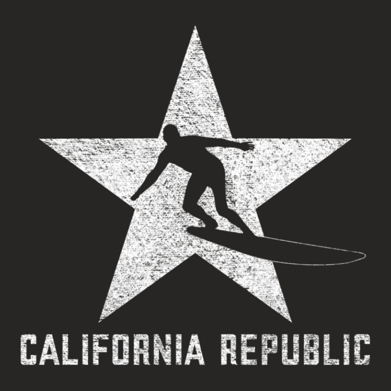 California Republic -- Surfer Dude (white Grunge) Ladies Fitted T-Shirt by MartyTemple | Artistshot