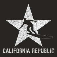 California Republic -- Surfer Dude (white Grunge) Ladies Fitted T-shirt | Artistshot