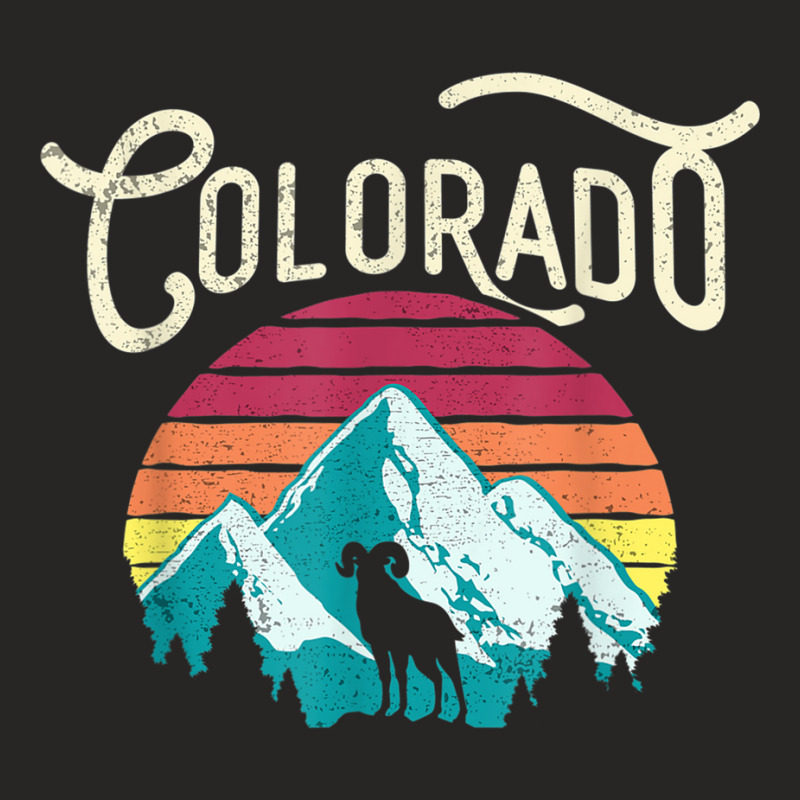 Retro Colorado Co Mountains Wildlife Bighorn Sheep Ladies Fitted T-Shirt by cm-arts | Artistshot