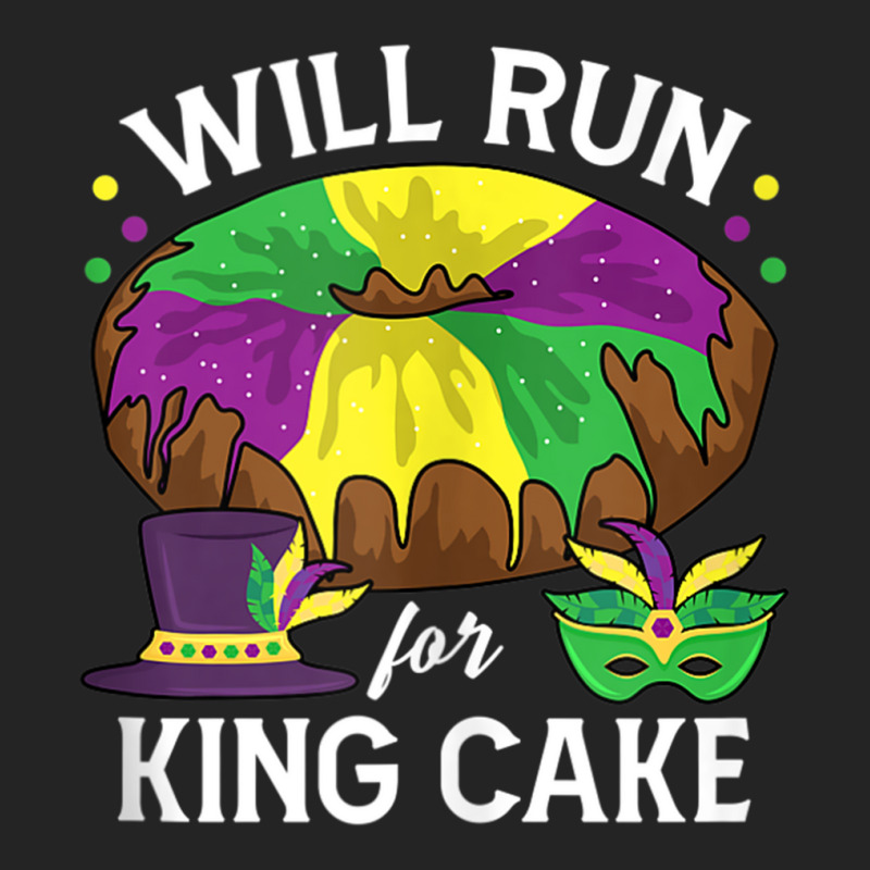 Will Run For King Cake Beads Mardi Gras Y'all Parade Party Tank Top 3/4 Sleeve Shirt | Artistshot