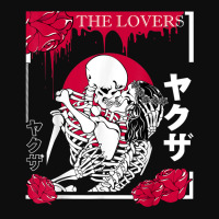 The Lovers Skeletons Japanese Kanji Red Flower Rose Pagan T Shirt Crop Top | Artistshot