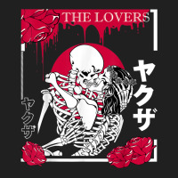 The Lovers Skeletons Japanese Kanji Red Flower Rose Pagan T Shirt Ladies Polo Shirt | Artistshot