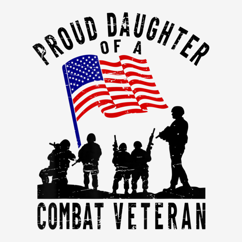 Proud Daughter Combat Veteran Retro Us Flag Military Family T Shirt Adjustable Cap by cm-arts | Artistshot