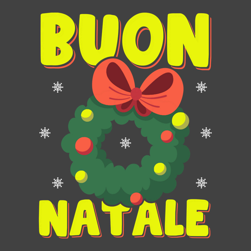 Buon Natale Italian Merry Christmas Wreath Merry Buon Natale Pullover Vintage T-Shirt by lissuttie | Artistshot