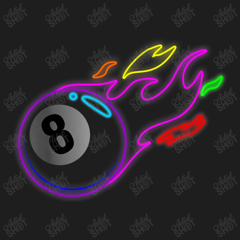 Colorful Neon Lights Eight Ball Billiards Pool Mm Classic T-shirt by MechelleMilliken | Artistshot