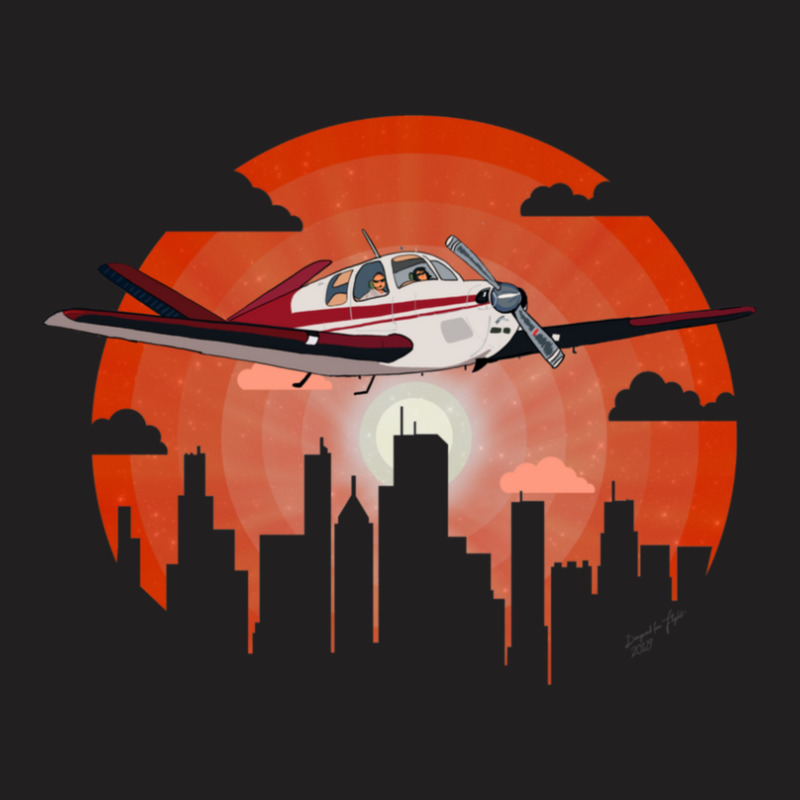 City Sightseeing Flight  Beech Bonanza Vtail Airplane Design T-shirt | Artistshot