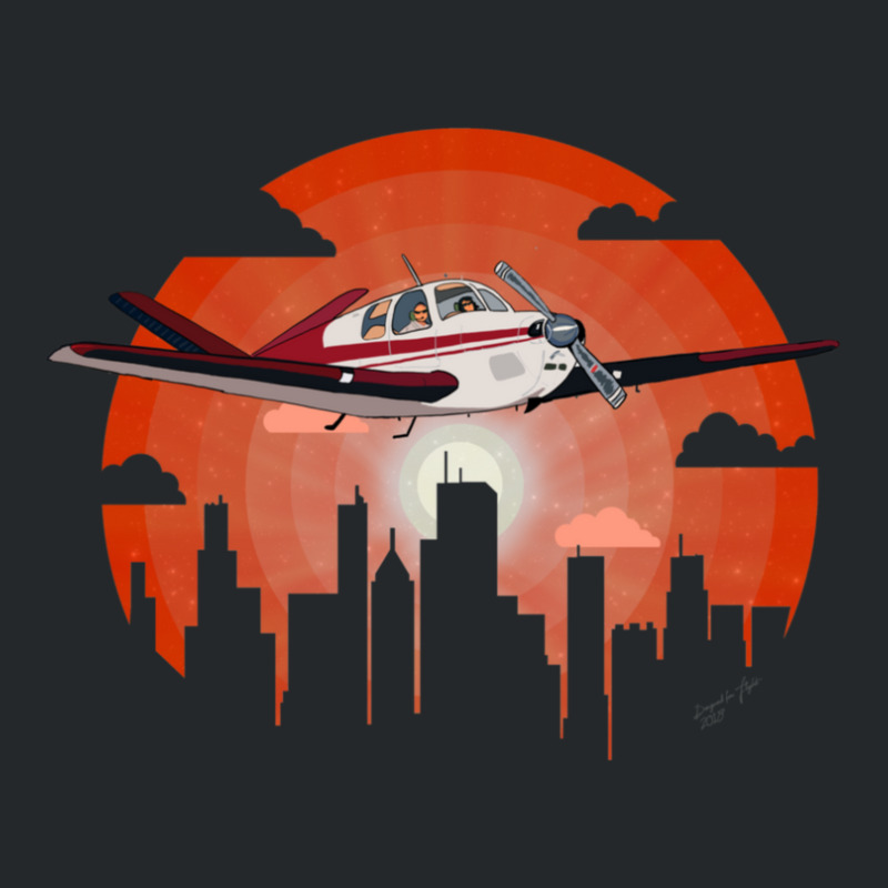 City Sightseeing Flight  Beech Bonanza Vtail Airplane Design Crewneck Sweatshirt | Artistshot