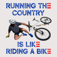 Running The Country Is Like Riding A Bike   Biden Falls Off Tank Top Pocket T-shirt | Artistshot