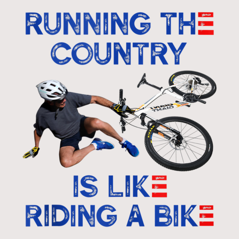 Running The Country Is Like Riding A Bike   Biden Falls Off Tank Top Pocket T-shirt | Artistshot