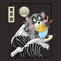 Raccoon Eating Ramen Japanese Waves Anime Minimal Kawaii T Shirt Racerback Tank | Artistshot