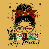 Womens One Merry Step Mother Messy Bun Matching Family Christmas T Shi Vintage Hoodie And Short Set | Artistshot