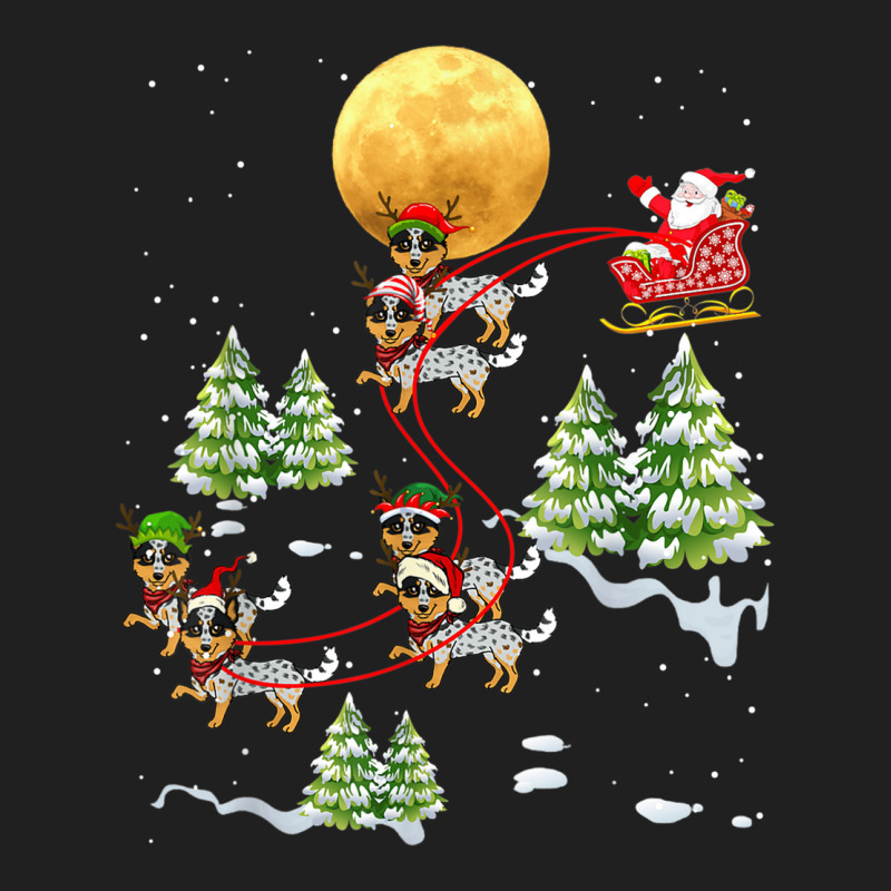 Australian Cattle Dog Reindeer Christmas Riding Santa Ladies Polo Shirt by JusticePeck | Artistshot