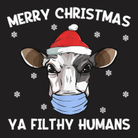 Merry Christmas Milk Cow Face Mask  Dairy Cow Santa T Shirt T-shirt | Artistshot