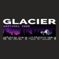 Glacier National Park Night Sky With Gps Location Design Ladies Fitted T-shirt | Artistshot