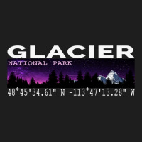 Glacier National Park Night Sky With Gps Location Design Classic T-shirt | Artistshot