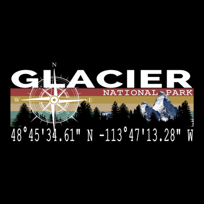 Glacier National Park With Gps Location Design V-Neck Tee by BILLYJOHNSON | Artistshot