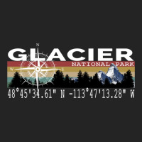 Glacier National Park With Gps Location Design 3/4 Sleeve Shirt | Artistshot