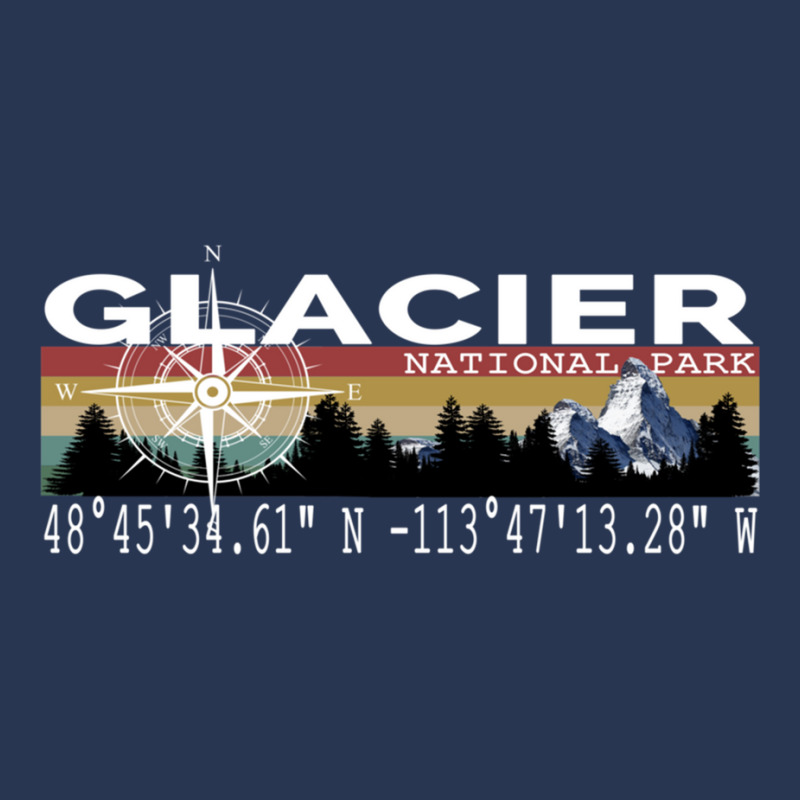 Glacier National Park With Gps Location Design Men Denim Jacket by BILLYJOHNSON | Artistshot