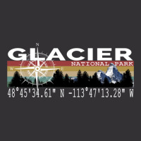 Glacier National Park With Gps Location Design Vintage Short | Artistshot