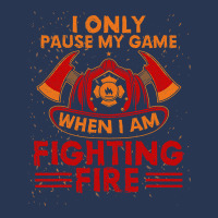 Firefighter Fireman I Only Pause My Game When Im Fighting Fire Firefig Ladies Denim Jacket | Artistshot