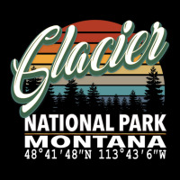 Vintage  Retro Color Glacier National Park With Gps Location Design Re V-neck Tee | Artistshot