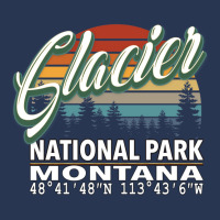 Vintage  Retro Color Glacier National Park With Gps Location Design Re Men Denim Jacket | Artistshot