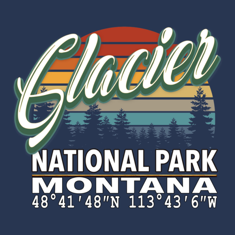 Vintage  Retro Color Glacier National Park With Gps Location Design Re Men Denim Jacket by BILLYJOHNSON | Artistshot