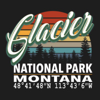 Vintage  Retro Color Glacier National Park With Gps Location Design Re Classic T-shirt | Artistshot