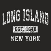 Long Island New York Ny Vintage Established Sports Design Ladies Fitted T-shirt | Artistshot