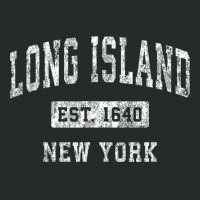 Long Island New York Ny Vintage Established Sports Design Women's Triblend Scoop T-shirt | Artistshot