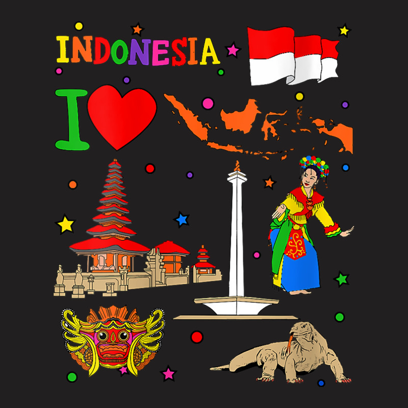 Womens Hand Drawn Objects Of Indonesia, Traditional Symbols, Map V Nec T-shirt | Artistshot