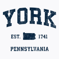 York Pennsylvania Pa Vintage Athletic Navy Sports Design T Shirt T-shirt | Artistshot