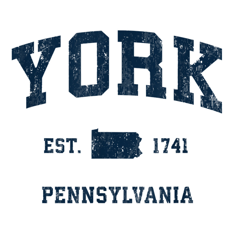 York Pennsylvania Pa Vintage Athletic Navy Sports Design T Shirt 3/4 Sleeve Shirt | Artistshot