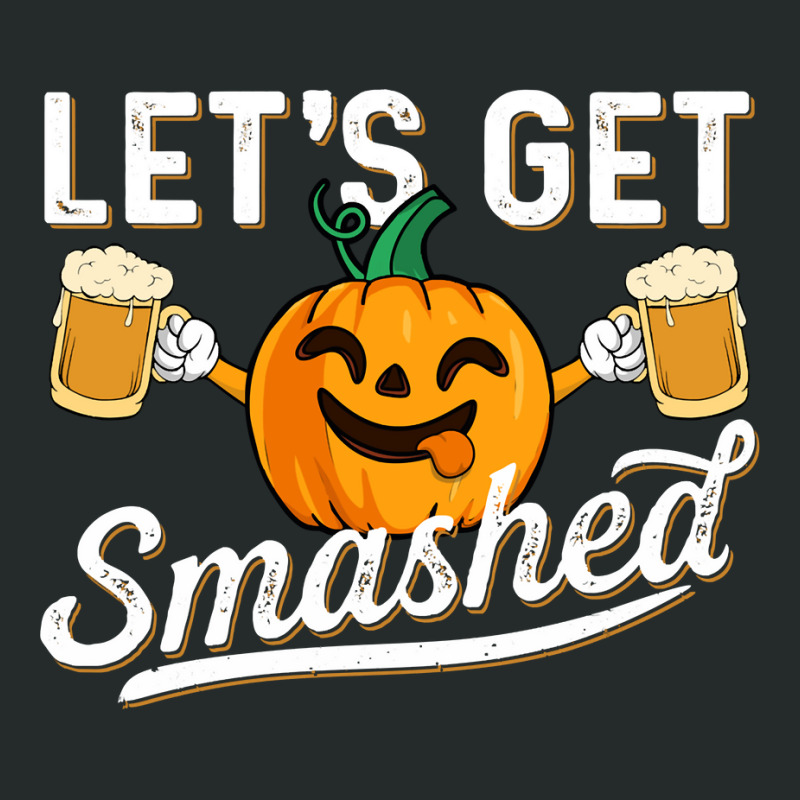 Drinking Pumpkin Lets Get Smashed Beer Lover Halloween Funny Long Slee Women's Triblend Scoop T-shirt by ayedencoplon | Artistshot