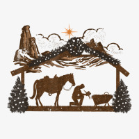 Retro Vintage Christmas Manger Nativity Scene Xmas Holiday T Shirt Ladies Fitted T-shirt | Artistshot