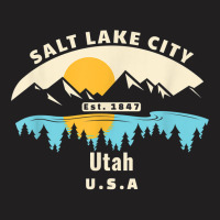 Salt Lake City Utah Souvenir Mountain Sunset River T Shirt T-shirt | Artistshot