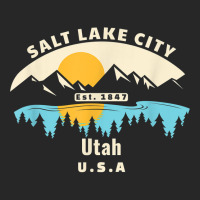 Salt Lake City Utah Souvenir Mountain Sunset River T Shirt Men's T-shirt Pajama Set | Artistshot