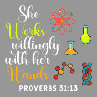 She Works Willingly With Her Hands Lab Tech Proverbs Women's V-neck T-shirt | Artistshot