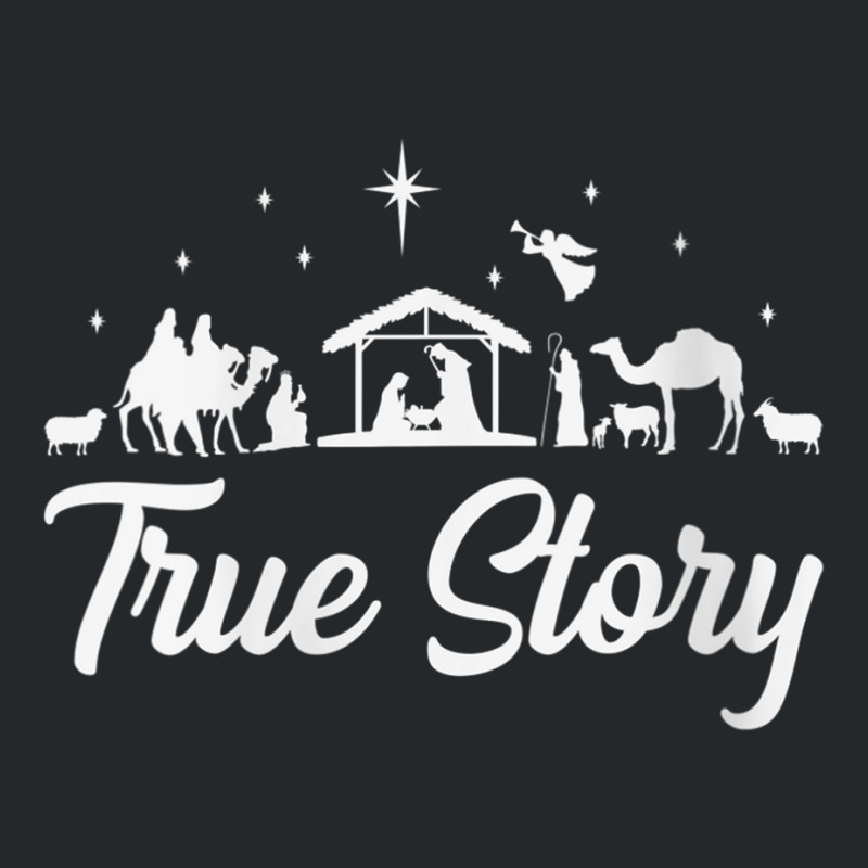 Womens True Story Nativity Scene Manger Jesus Christian Christmas V Ne Crewneck Sweatshirt by cm-arts | Artistshot