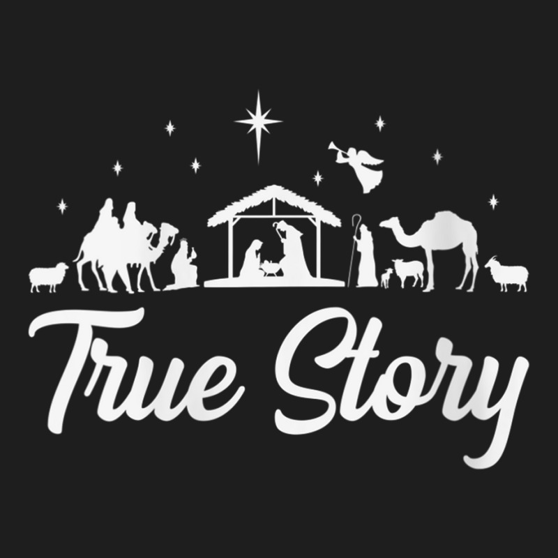 Womens True Story Nativity Scene Manger Jesus Christian Christmas V Ne Classic T-shirt by cm-arts | Artistshot