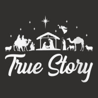 Womens True Story Nativity Scene Manger Jesus Christian Christmas V Ne Champion Hoodie | Artistshot