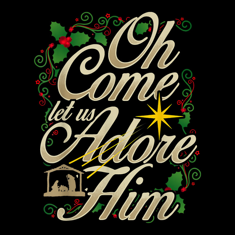 Oh Come Let Us Adore Him Nativity Christmas Religious Jesus T Shirt Cropped Sweater by cm-arts | Artistshot